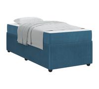 YUOTYRKTEJRSG Cadre de lit avec matelas Blu 80 x 200 cm Tissu élégant - Structure en bois ingénierie robuste, sommier lattes, soutien 140 kg - Chambre moderne et fonctionnelle, assemblage facile