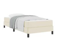 YUOTYRKTEJRSG Cadre de lit avec matelas Crème 80 x 200 cm Tissu Structure de Confort Multi-Zone pour Chambre à Coucher Adultes Double avec Tête de Lit Intégrée et Rangement