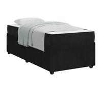 YUOTYRKTEJRSG Cadre de lit avec matelas Noir 100 x 200 cm Tissu design moderne sommier à lattes support robuste assemblage facile pour chambre à coucher style minimaliste confort moyen 39 x 79 pouces