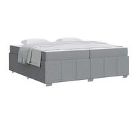YUOTYRKTEJRSG Cadre de lit gris clair 200 x 200 cm en tissu avec sommier à lattes et matelas ressorts ensachés empereur, literie moderne durable support jusquà 280 kg ensemble complet facile à monter