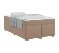 YUOTYRKTEJRSG Cappuccino Bed Frame 120x200 cm with Medium Firm Memory Pocket Spring Mattress Upholstered Fabric Modern Design Slatted Base Platform Bed Support for Bedroom Guest Room 280 kg Capacity