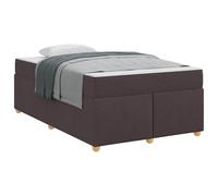 YUOTYRKTEJRSG Dark Brown 120x200 cm Fabric Upholstered Bed Frame with Pocket Sprung Medium Firm Mattress, Engineered Wood Slatted Base, Black Legs, Easy Assembly, 280 kg Weight Capacity