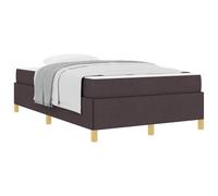 YUOTYRKTEJRSG Dark Brown Fabric Upholstered Bed Frame 120 x 190 cm Platform Bed with Headboard No Box Spring Needed Easy Assembly