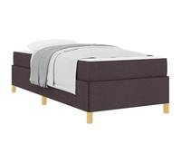 YUOTYRKTEJRSG Dark Brown Fabric Upholstered Bed Frame 80 x 200 cm Modern Single Bed with Headboard for Bedroom Guest Room Comfortable and Easy Assembly