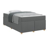 YUOTYRKTEJRSG Dark Grey Fabric Bed Frame with Medium Firm Mattress 120x200 cm Upholstered Platform Base Box Spring Optional Engineered Wood Slat Support Easy Assembly Modern Double Bed Set