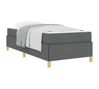YUOTYRKTEJRSG Dark Grey Fabric Upholstered Bed Frame 90 x 190 cm Single with Sturdy Sled Base, Modern Platform Bed for Bedroom, Guest Room, No Box Spring Needed, Easy Assembly Support Up to 250 kg