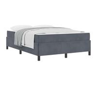 YUOTYRKTEJRSG Dark Grey Fabric Upholstered Bed Frame with Comfortable Mattress King Size 160x200 cm Engineered Wood Slatted Base for Modern Bedroom Guest Room Durable Supportive Design Easy Assembly
