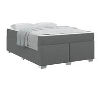 YUOTYRKTEJRSG Dark Grey Upholstered Bed Frame with Pocket Sprung Mattress 160x200 cm King Size Fabric Platform Bed with Slatted Base Easy Assembly Durable Engineered Wood Frame for Bedroom Guest Room