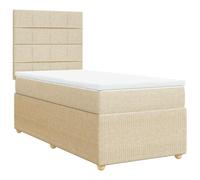 YUOTYRKTEJRSG Design regolabile con testiera in tessuto Crema 80x200 cm