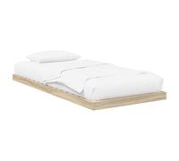 YUOTYRKTEJRSG Floor Bed Frame Sonoma 80x200 cm Engineered Wood Low Profile Platform Bed Minimalist Design for Bedroom Kids Room Guest Room Easy Assembly