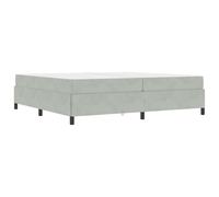 YUOTYRKTEJRSG Grey Bed Frame with Mattress 200x200 cm Engineered Wood Medium Firm Queen Size Upholstered Fabric Bedroom Set Comfortable Sleep Support