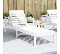 YUOTYRKTEJRSG Lettino Prendisole Bianco 199,5x62x55 cm Legno Massello di Pinosedia sdraio da esterno sedie da esterno sdraio da giardino poltrone da giardinoAdatto a patii da giardino
