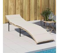 YUOTYRKTEJRSG Lettino Prendisole con Cuscino Beige 55x199x50 cm in Polyrattansedie da esterno sedia sdraio da esterno poltrone da giardino sdraio da esternoAdatto a patii da giardino
