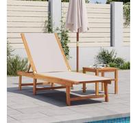 YUOTYRKTEJRSG Lettino Prendisole con Tavolo Grigio Massello Acacia Textilenesdraio da giardino sedia sdraio da esterno sdraio da esterno sedie da esternoAdatto a patii da giardino