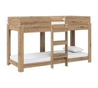 YUOTYRKTEJRSG Letto a Castello per Bambini Rovere artigianale 75 x 190 cm Space Saving Bunk Bed for Kids Solid Engineered Wood Twin Size Mattress Support Modern Design Guest Sleepover