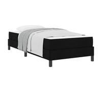 YUOTYRKTEJRSG Letto a molle con materasso Nero 90 x 200 cm Tessuto Singolo Box Spring con Molle Insacchettate Telaio in Legno Struttura Resistente per Camera da Letto Moderna Camere Ospiti