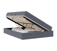 YUOTYRKTEJRSG Letto con Contenitore and Materasso Grigio scuro 140 x 200 cm Modern Storage Bed Frame with Luxurious Velvet Mattress Maximise Space and Style in Your Bedroom