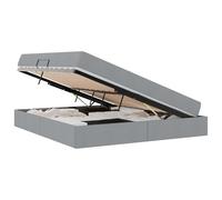YUOTYRKTEJRSG Letto con Contenitore e Materasso Grigio Chiaro 160x200 cm, King Size con Sollevamento Idraulico e Ampi Contenitori, Struttura in Metallo Resistente per Camera da Letto Moderna