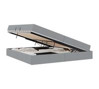 YUOTYRKTEJRSG Letto con Contenitore e Materasso Grigio Chiaro 200x200 cm King Size con Sollevamento Idraulico Struttura Metallica per Camera da Contemporanea Storage Sotto Letto Ampio