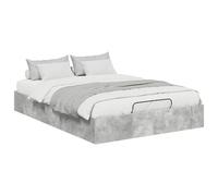 YUOTYRKTEJRSG Letto Ottomano Grigio Cemento 120x200 cm Engineered Wood King Single Bedframe with Hydraulic Storage Lift Mechanism Easy Assembly No Box Spring Needed for Bedroom Modern