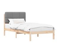YUOTYRKTEJRSG Lit avec Tête de Lit Rembourrée Gris Clair 100x200 cm Structure en Pin Massif Moderne Design à Lattes Facile Assembler pour Chambre à Coucher Salon Cadeau