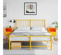 YUOTYRKTEJRSG Mobiletto portaoggetti Comodino per camera da lettoComodini 2 pz Giallo Senape 36x39x60,5 cm in AcciaioAdatto alle camere da letto