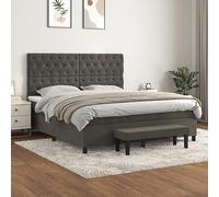 YUOTYRKTEJRSG Modern Bed Frame with Mattress 2 Pieces Black Fabric Upholstered Platform Bed with Storage Drawers Medium Firm Foam Mattress Easy Assembly for Bedroom Guest Room 203x100x43.5 cm
