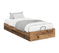 YUOTYRKTEJRSG Ottoman Bed Frame Aged Wood 75x190cm Engineered Wood Small Single Storage Bed with Gas Lift Mechanism Modern Bedroom Furniture Easy Assembly