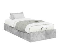 YUOTYRKTEJRSG Ottoman Bed Frame Grey Cement 90x200 cm Single Engineered Wood Storage Gas Lift Mechanism Modern Easy Assembly No Box Spring Required 240 kg Max Load
