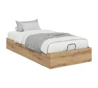 YUOTYRKTEJRSG Ottoman Storage Bed Frame with Gas Lift Mechanism Engineered Wood Rustic Oak 75.5x190 cm Small Single Space Saving Modern Bedroom Furniture Easy Assembly