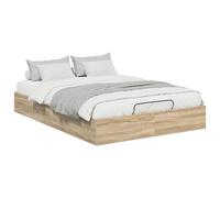 YUOTYRKTEJRSG Ottoman Storage Bed Frame with Gas Lift Mechanism Modern Upholstered Divan Base Sonoma Oak 193x140x25 cm Easy Assembly No Box Spring Needed High Weight Capacity 240 kg for Bedroom
