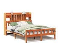 YUOTYRKTEJRSG Pino massello cerato Letto con libreria 160x200 cm