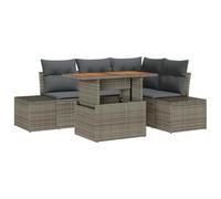 YUOTYRKTEJRSG Polirattan Grigio Design Moderno per Terrazza 5 Pezzi