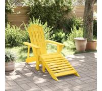 YUOTYRKTEJRSG Sedia Adirondack con Ottomana Gialla in Legno Massello di Abetesdraio da esterno sedie da esterno sdraio da giardino poltrone da giardinoAdatto a patii da giardino