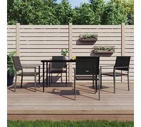 YUOTYRKTEJRSG Sedie da Giardino 4 pz Nere 54x62,5x89 cm in Polyrattansdraio da giardino sedie da esterno poltrone da giardino sedia sdraio da esternoAdatto a patii da giardino