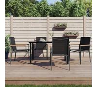 YUOTYRKTEJRSG Sedie da Giardino 4 pz Nere 55x61,5x90 cm Textilene e Acciaiopoltrone da giardino sdraio da esterno sedie da esterno sdraio da giardinoAdatto a patii da giardino