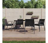 YUOTYRKTEJRSG Sedie da Giardino con Cuscini 4pz Nere 56,5x57x83 cm Polyrattansedie da esterno sedia sdraio da esterno sdraio da esterno poltrone da giardinoAdatto a patii da giardino