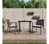 YUOTYRKTEJRSG Sedie Giardino con Cuscini 2pz Marroni 5,56x57x83 cm Polyrattansedie da esterno sedia sdraio da esterno poltrone da giardino sdraio da esternoAdatto a patii da giardino