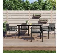 YUOTYRKTEJRSG Sedie Giardino con Cuscini 4 pz Nere 54x60,5x83,5 cm Polyrattanpoltrone da giardino sdraio da giardino sdraio da esterno sedie da esternoAdatto a patii da giardino