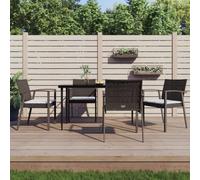 YUOTYRKTEJRSG Sedie Giardino con Cuscini 4pz Marroni 56,5x57x83 cm Polyrattansdraio da esterno sdraio da giardino sedie da esterno poltrone da giardinoAdatto a patii da giardino