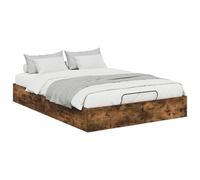 YUOTYRKTEJRSG Smoked Oak Ottoman Storage Bed Frame 203x150x25cm Engineered Wood Queen Size Modern Platform Bed with Gas Lift Mechanism Easy Assembly No Box Spring Needed