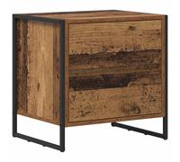 YUOTYRKTEJRSG Solid Pine Wood Bed Frame Old Wood Colour 140x190 cm Double Size Mattress Base with Headboard Slatted Base Modern Minimalist Design 240 kg Max Weight for Bedroom Guest Room