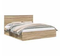 YUOTYRKTEJRSG Sonoma Pine Wood Bed Frame 180x200cm Super King Size Bedstead Solid Pine Headboard Slatted Base Support 200kg Weight Capacity Modern Minimalist Design Easy Clean Urban Bedroom Furniture