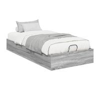 YUOTYRKTEJRSG Storage Ottoman Bed Frame Sonoma Grey 203 x 100 x 25 cm Upholstered Wooden Divan Base with Gas Lift Mechanism Easy Assembly No Box Spring Needed for Small Bedroom Space Saving