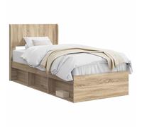 YUOTYRKTEJRSG Struttura del letto con stoccaggio e testata 3 pcs Legno ingegnerizzato con contenitori integrati e base a doghe 140 kg camera da letto moderna bianco