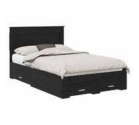 YUOTYRKTEJRSG Struttura del letto Rovere Nero 120 x 190 cm Legno multistrato Platform Bed Frame with Slatted Base for Modern Bedroom, Durable Engineered Wood, Easy Assembly, Noise-Free Support