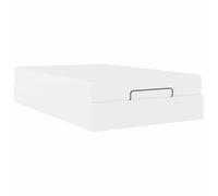 YUOTYRKTEJRSG Struttura letto con materasso Altro 2 pcs Bianco PVC Complete Bed Frame with Mattress Set 120x190 cm Compact Storage Bed Modern White Finish Foam Mattress for Small Bedroom Guest Room