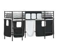 YUOTYRKTEJRSG Twin Loft Bed for Kids with Black Curtains, Metal Frame High Sleeper with Built-In Bookshelf, Space-Saving Play Area for Bedroom, 35x75 Inch, No Box Spring Needed, Easy Assembly