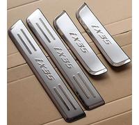 YUPACK 4 Pezzi Protezione Acciaio Inossidabile Battitacco Soglia Piastre per Hyun-dai IX35 2010-2013, Auto Acciaio Inox Battitacco, AntiGraffio Battitacco Auto,Silver