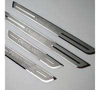 YUPACK 4 Pezzi Protezione Acciaio Inossidabile Battitacco Soglia Piastre per OP-El Vauxhall Crossland X 2017-2020, Auto Acciaio Inox Battitacco, AntiGraffio Battitacco Auto,Silver